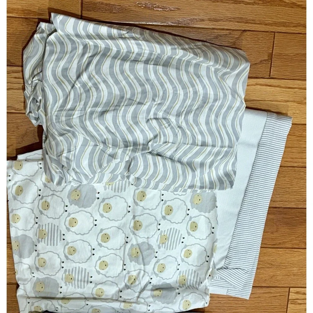 8 Pc. Signature Lambs & Ivy Goodnight Sheep Collection Grey Bedding Crib Set